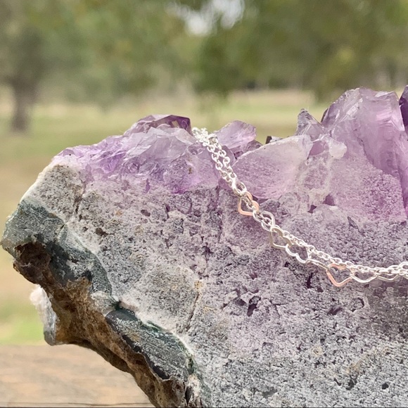 Sterling Silver Satellite Heart Minimalist Anklet - Picture 4 of 8